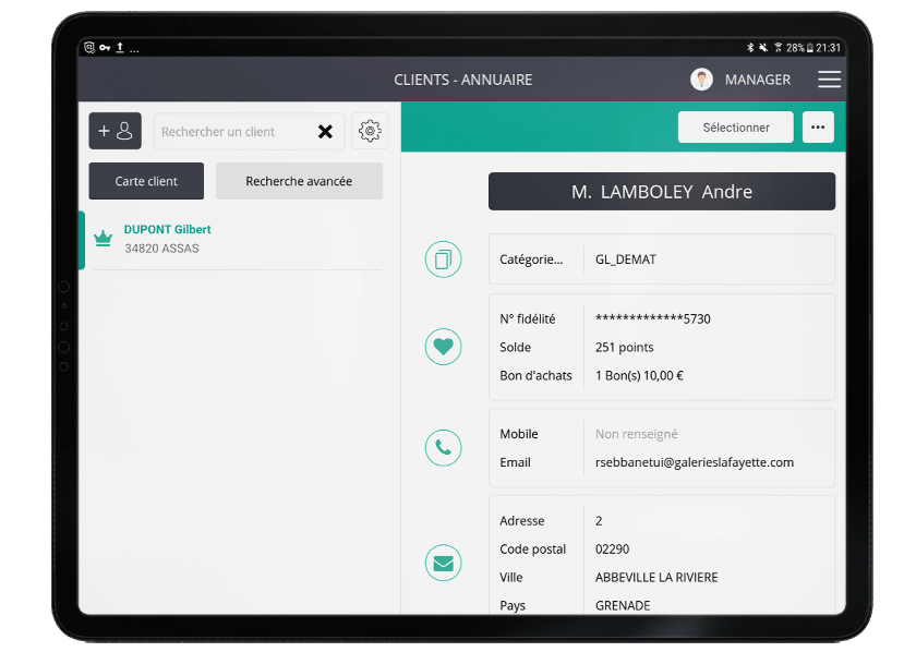 Caisse tactile, Logiciel de vente