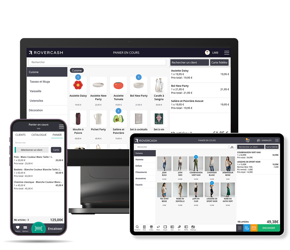 Logiciel de caisse RoverCash multi devices