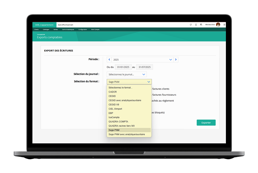 Exports comptable pour la gestion de votre boutique