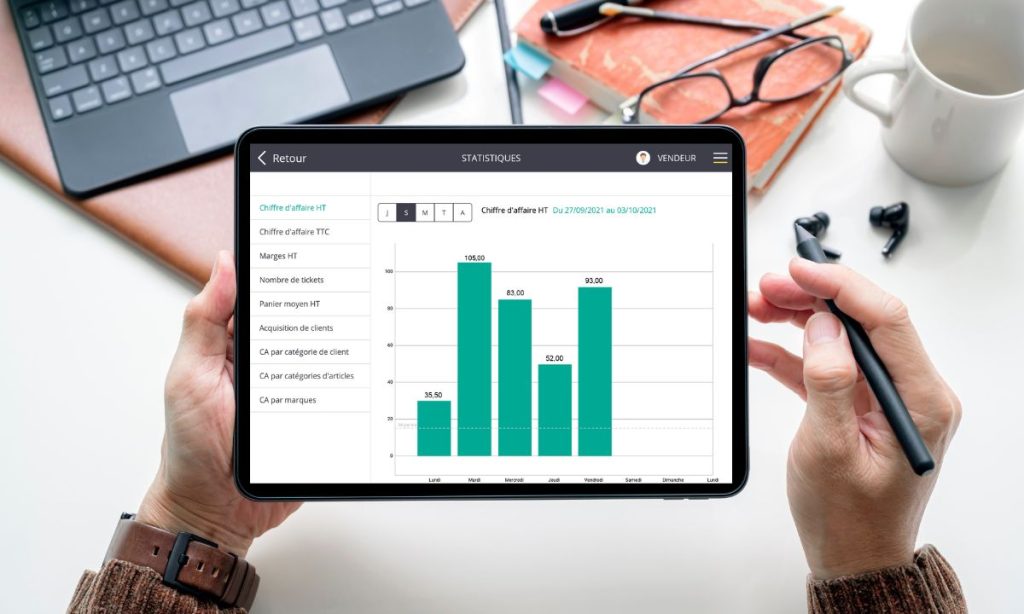 suivi des statistiques sur un logiciel caisse commerce
